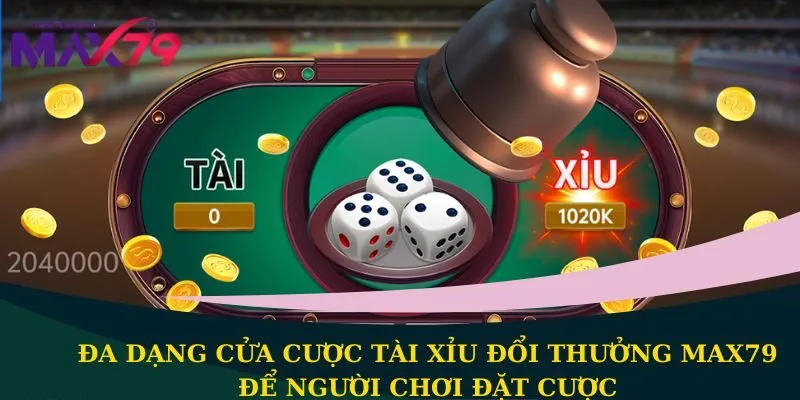 Đa dạng cửa cược tài xỉu 